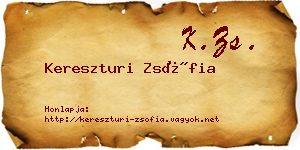 Kereszturi Zsófia névjegykártya