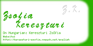 zsofia kereszturi business card